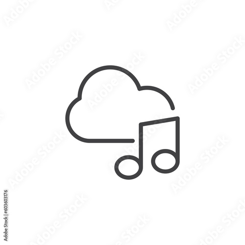 Music cloud line icon