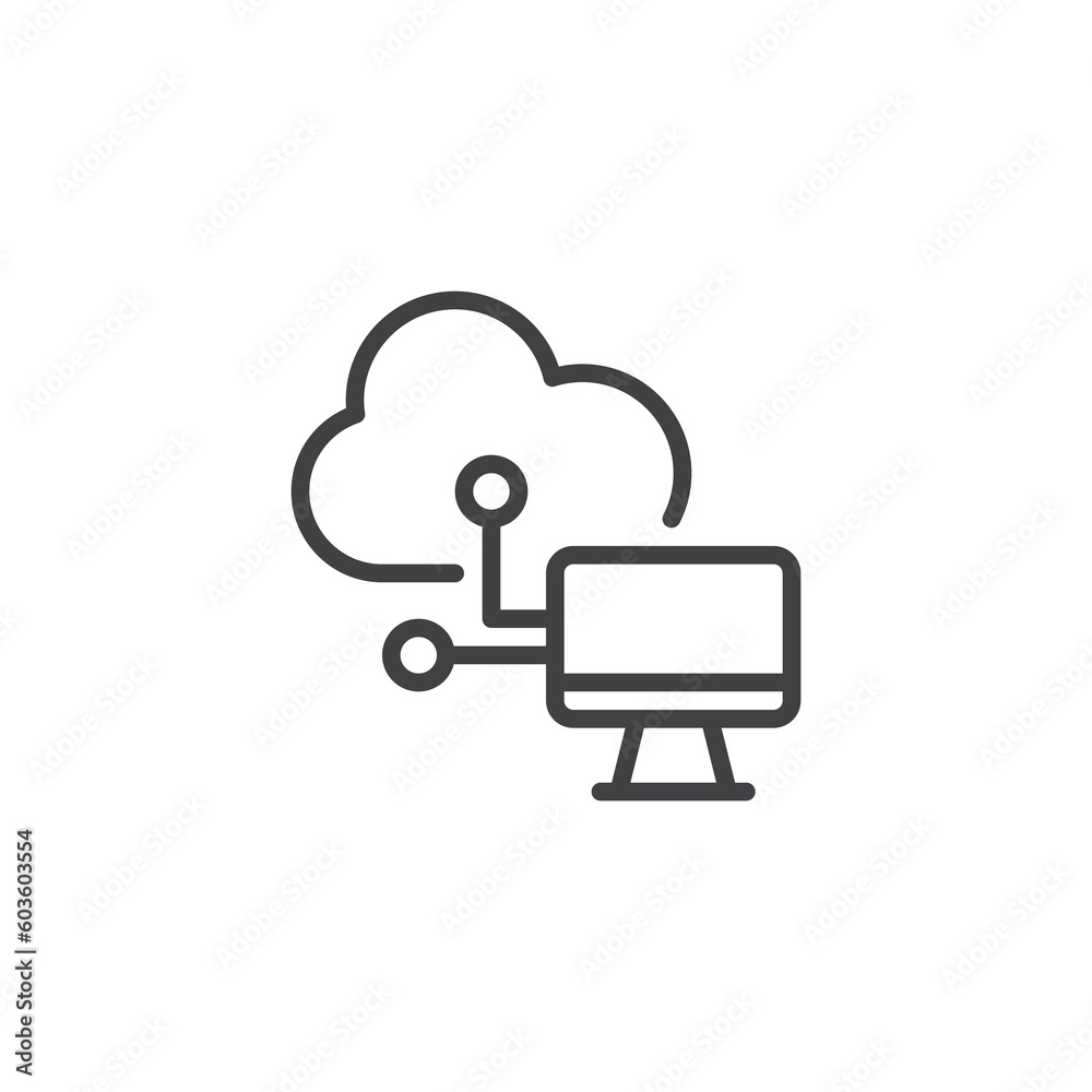 Cloud network connection line icon Cloud network connection line icon