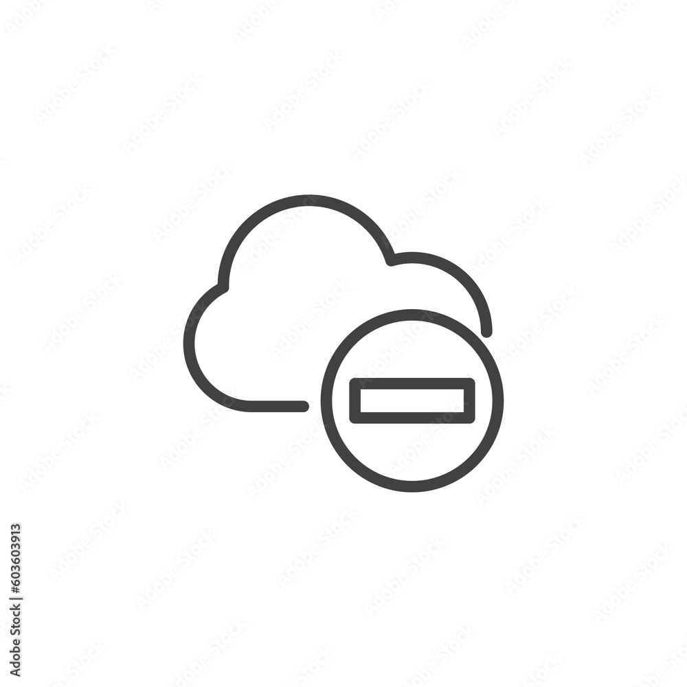 Fototapeta premium Cloud delete line icon