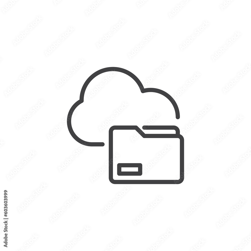 Obraz premium Cloud data storage line icon