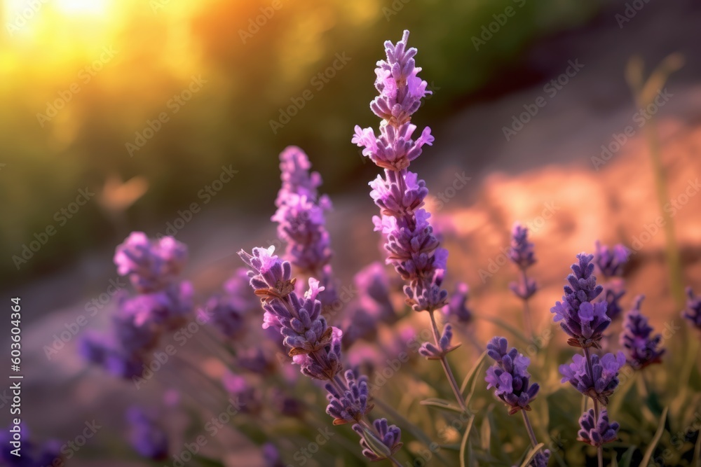 Obraz premium lavender flowers at sunset