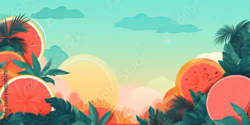 Vibrant Summer sunshine background banner colorful illustration sunshine  Generated AI