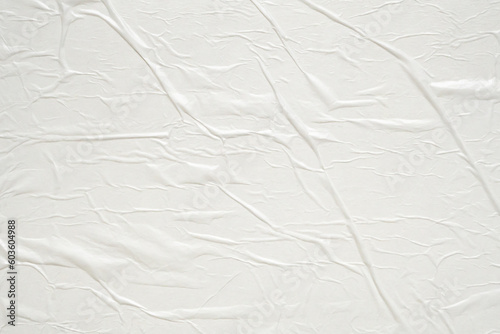 White blank crumpled and creased paper poster texture background