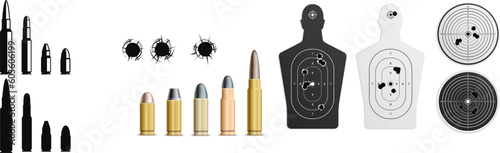 Foto Bullet icon  bullet holes icon  Vector illustration Bullet holes shooting man