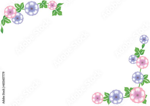 アサガオの花の手描きベクターイラスト