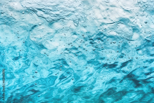 Surface Texture Of Light Blue Water On White Background. Generative AI