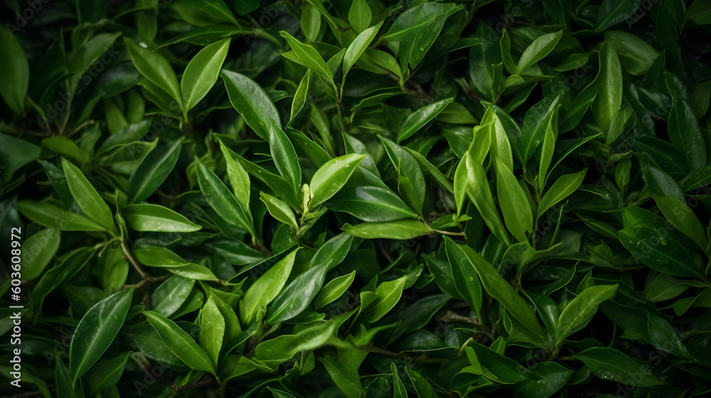 view of tea leaves from above generative ai view of tea leaves from above generative ai