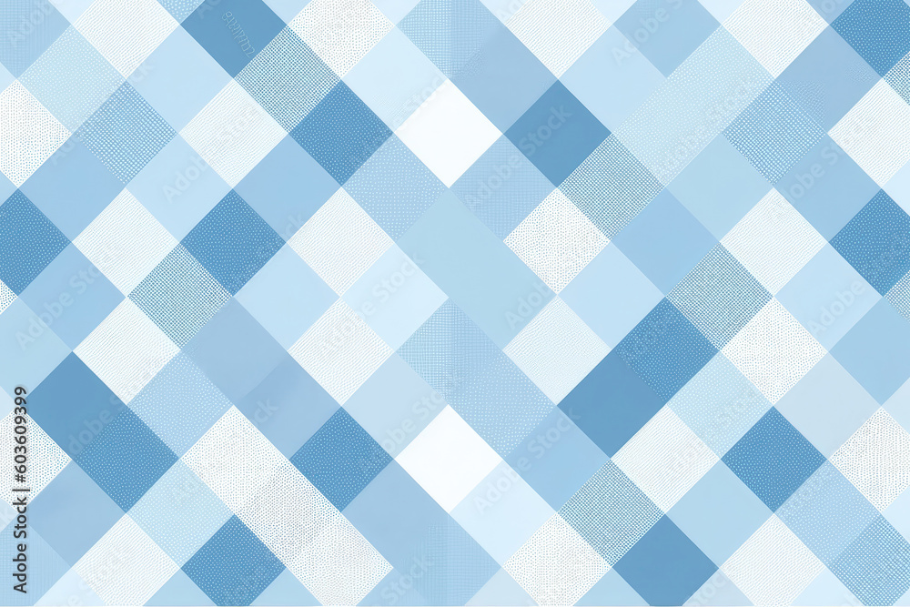 Striped Blue And Gingham Pattern. Generative AI Striped Blue And Gingham Pattern. Generative AI