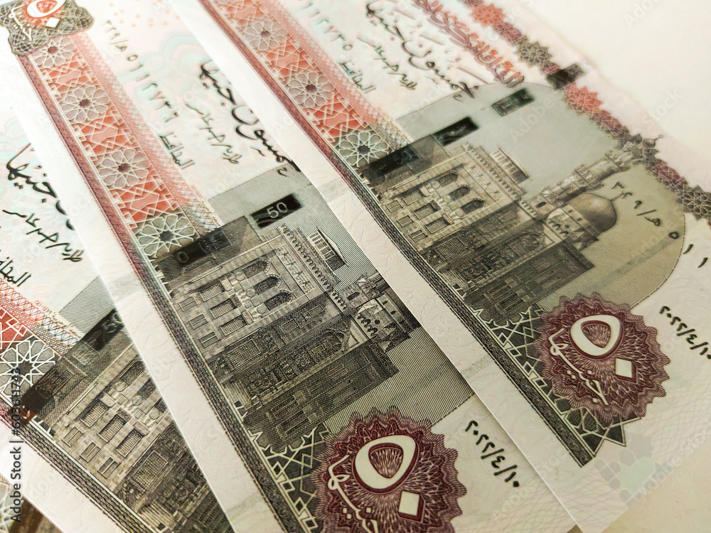 50 Egyptian pound - background of Egyptian banknotes - Egyptian currency - Egyptian pounds
 - obrazy, fototapety, plakaty 