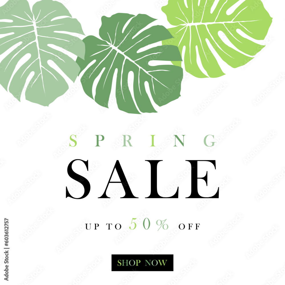 Spring sale banner, paster and flyer for spring season sale.