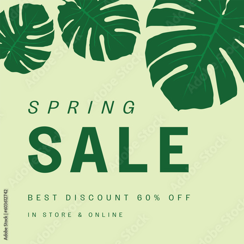 Spring sale banner, paster and flyer for spring season sale.