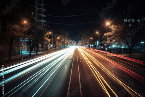 long exposure speed light trails in an urban environment  street