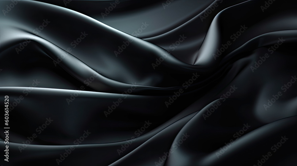 Black silk fabric background. Generative AI Black silk fabric background. Generative AI