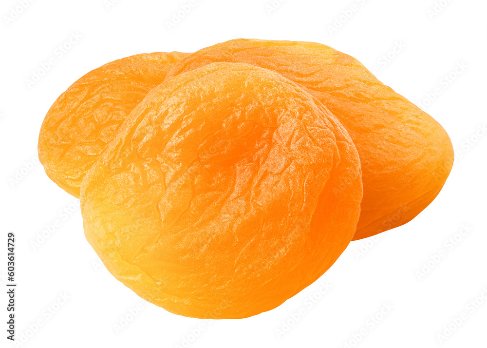 Dried apricot isolated on white background, full depth of field Dried apricot isolated on white background, full depth of field