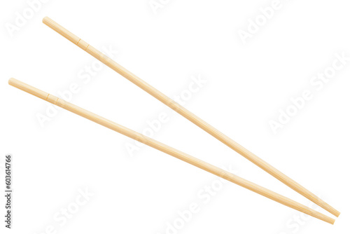 wooden Chopsticks isolated on white background, full depth of field