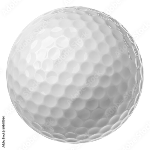 Golf ball isolated on white background, full depth of field