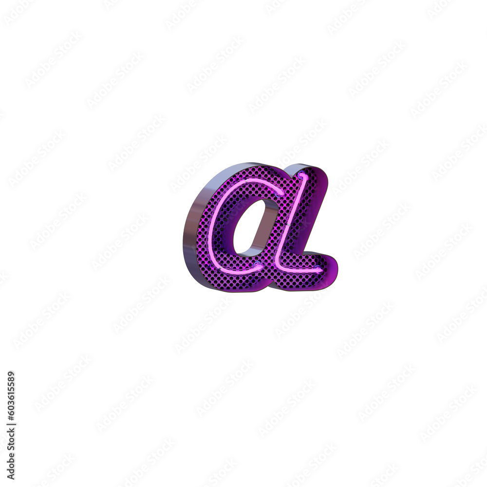 Fototapeta premium Retro Script Neon 3D Alphabet or PNG Letters
