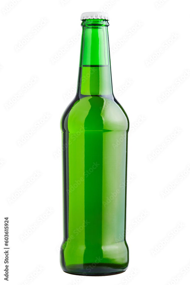 Glass bottle, cold beer, isolated on white background Glass bottle, cold beer, isolated on white background