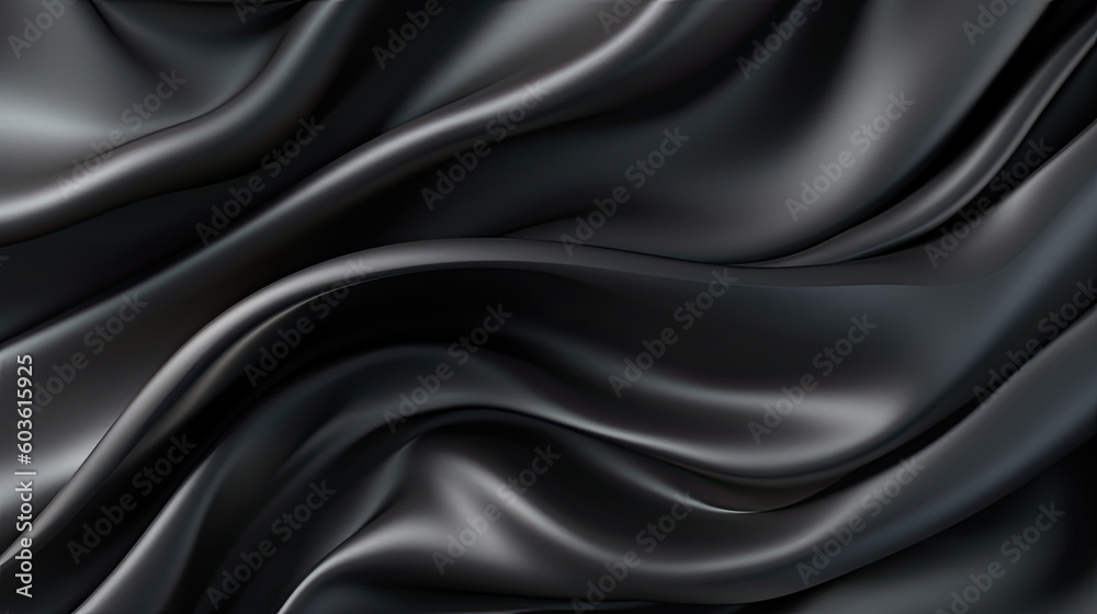 Fototapeta premium Grey gradient silk fabric background. Generative AI