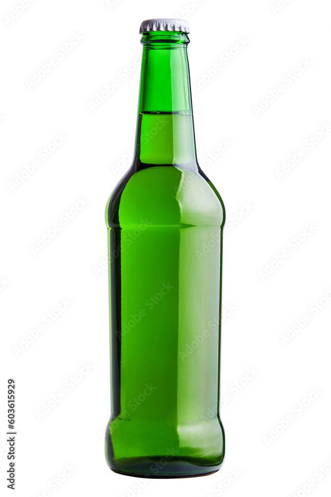 Glass bottle, cold beer, isolated on white background Glass bottle, cold beer, isolated on white background