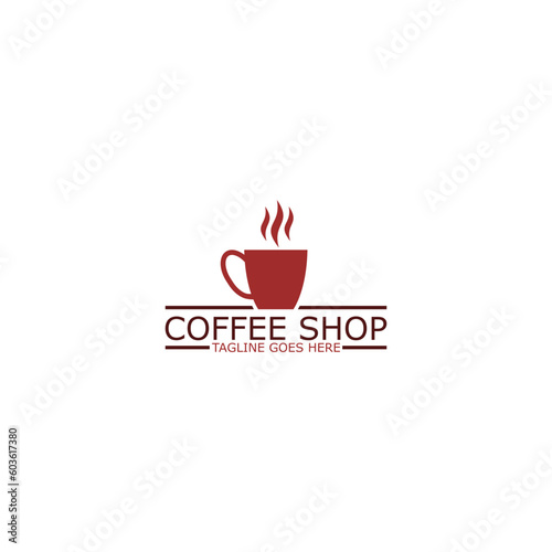 Coffee  coffee shop logo template Isolated on white background