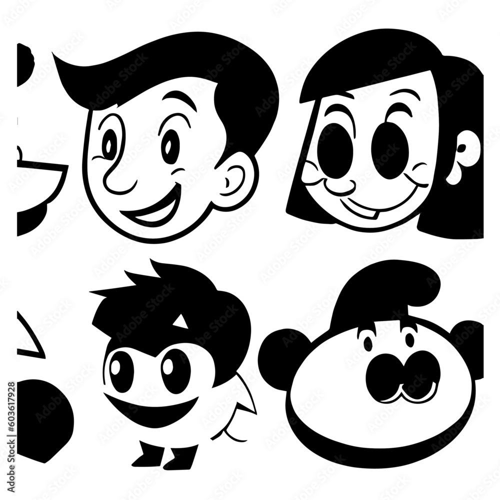 Fototapeta premium characters vector design black and white