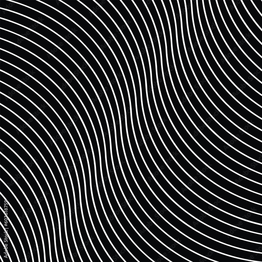 abstract geometric white wave line pattern with black background. abstract geometric white wave line pattern with black background.