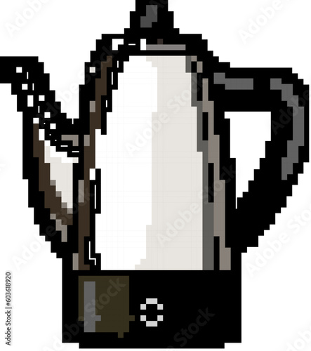 cup percolator pot coffee game pixel art retro vector. bit cup percolator pot coffee. old vintage illustration
