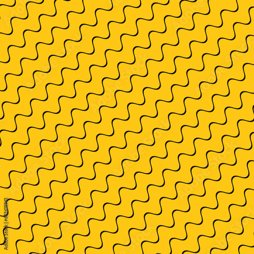 abstract geometric black diagonal wave line with yellow bg.