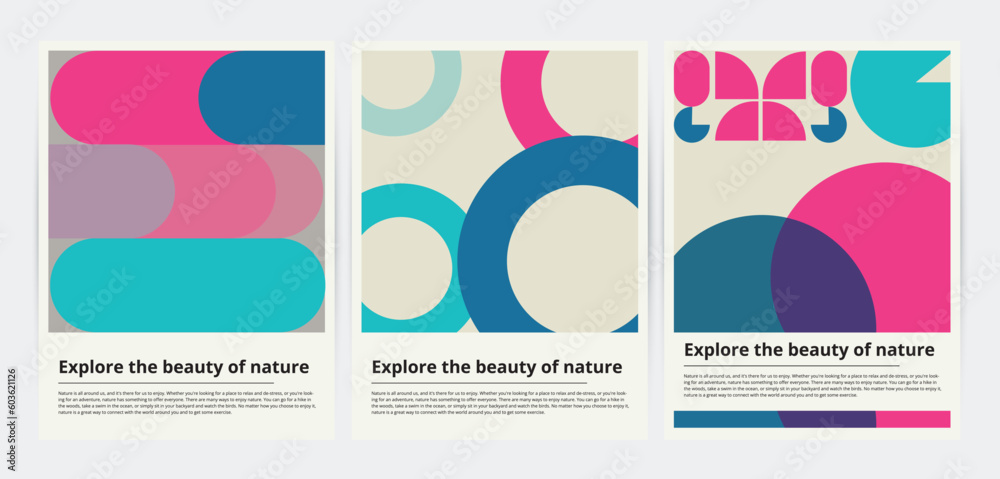 Modern Abstract covers set minimal cover design geometric design background