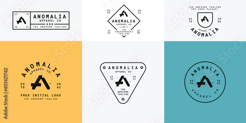Free download badge initial a logo design template for the apparel / clothing company