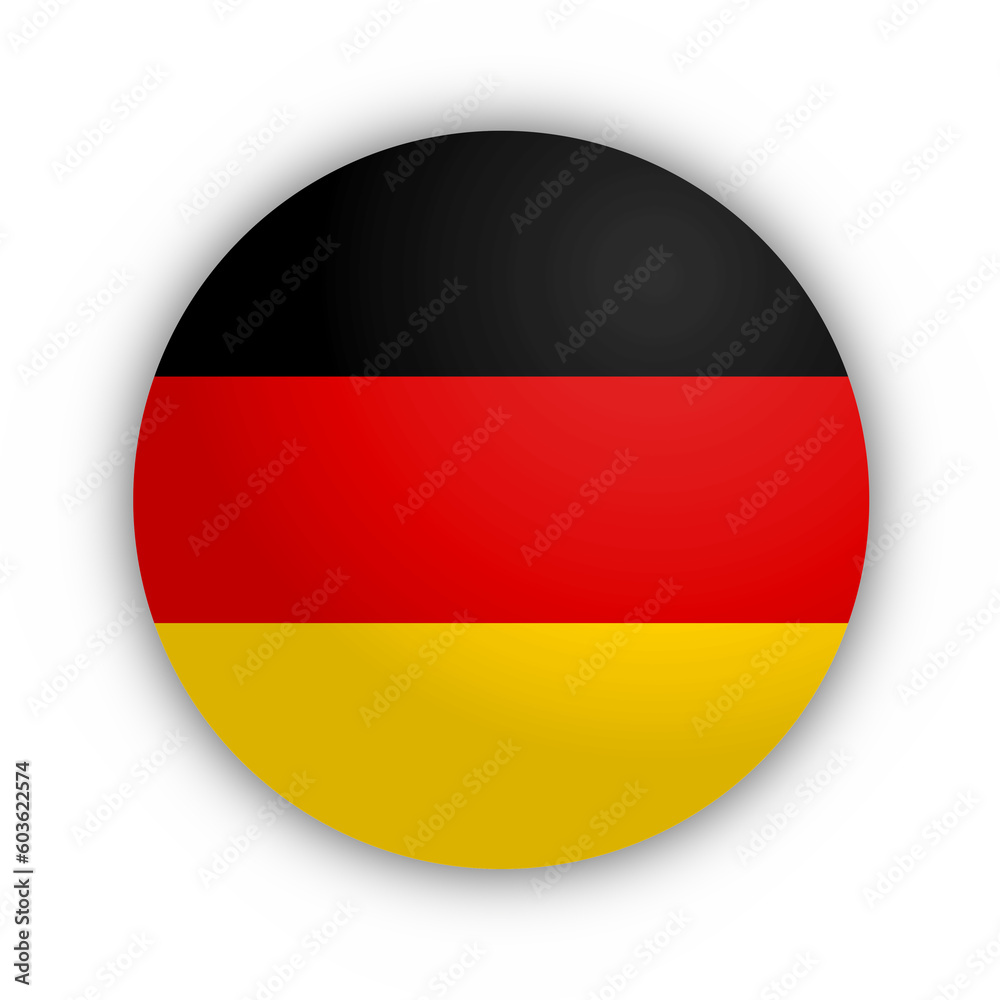 Flaga Niemiec Przycisk 3D. Niemcy Przycisk - obrazy, fototapety, plakaty 