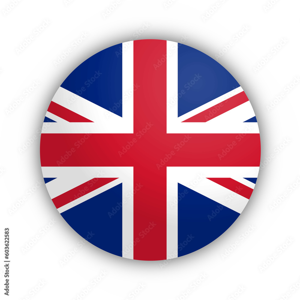 Flaga Wielkiej Brytanii Przycisk - obrazy, fototapety, plakaty 