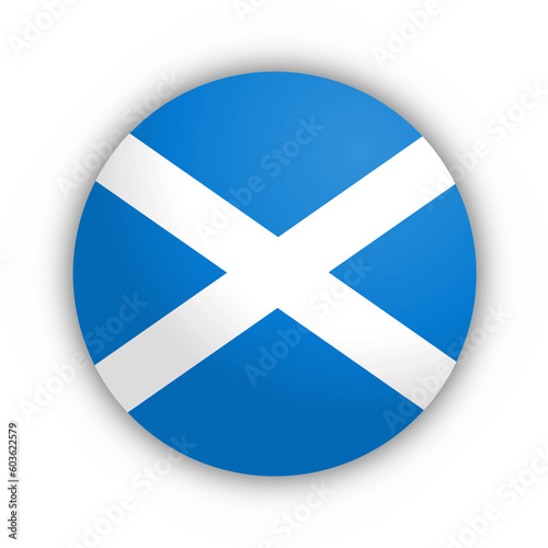 Flaga Szkocji Przycisk 3D. Szkocja Przycisk