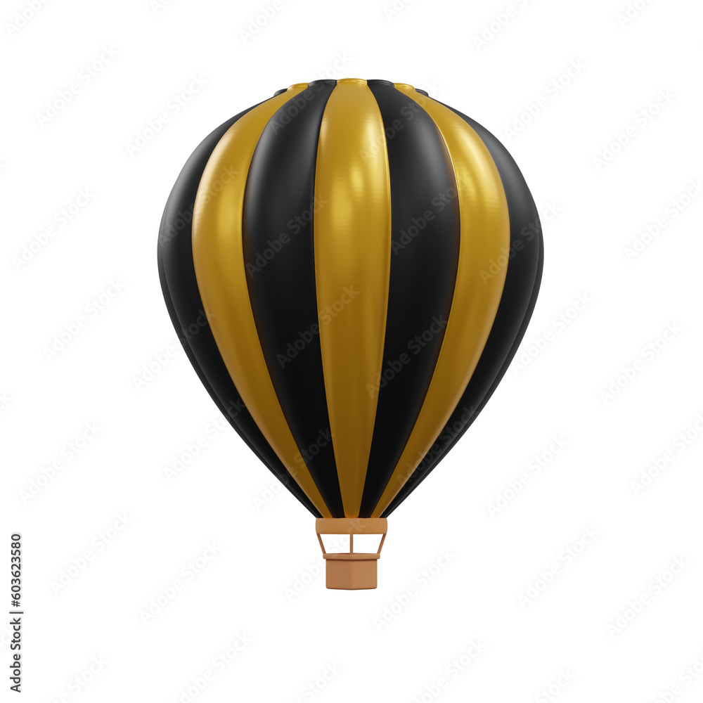 Obraz premium 3D rendering hot air balloon isolated.