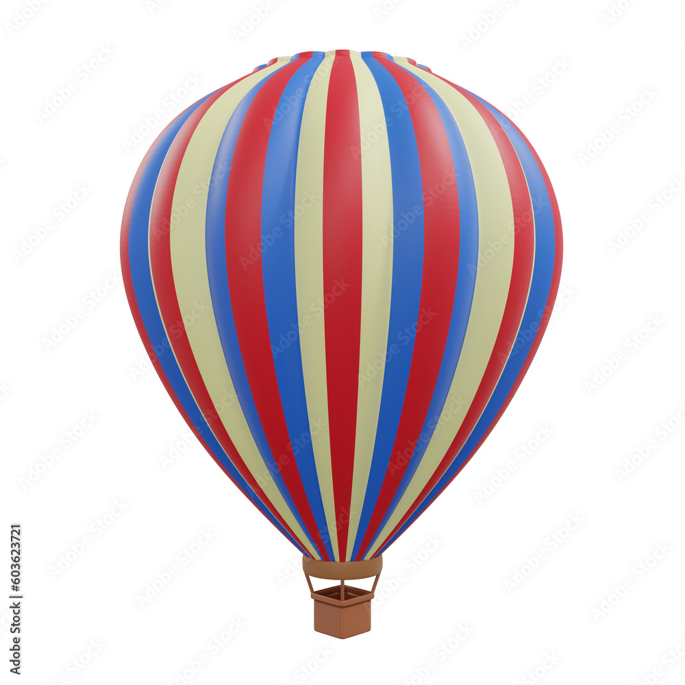 Naklejka premium 3D rendering hot air balloon isolated.