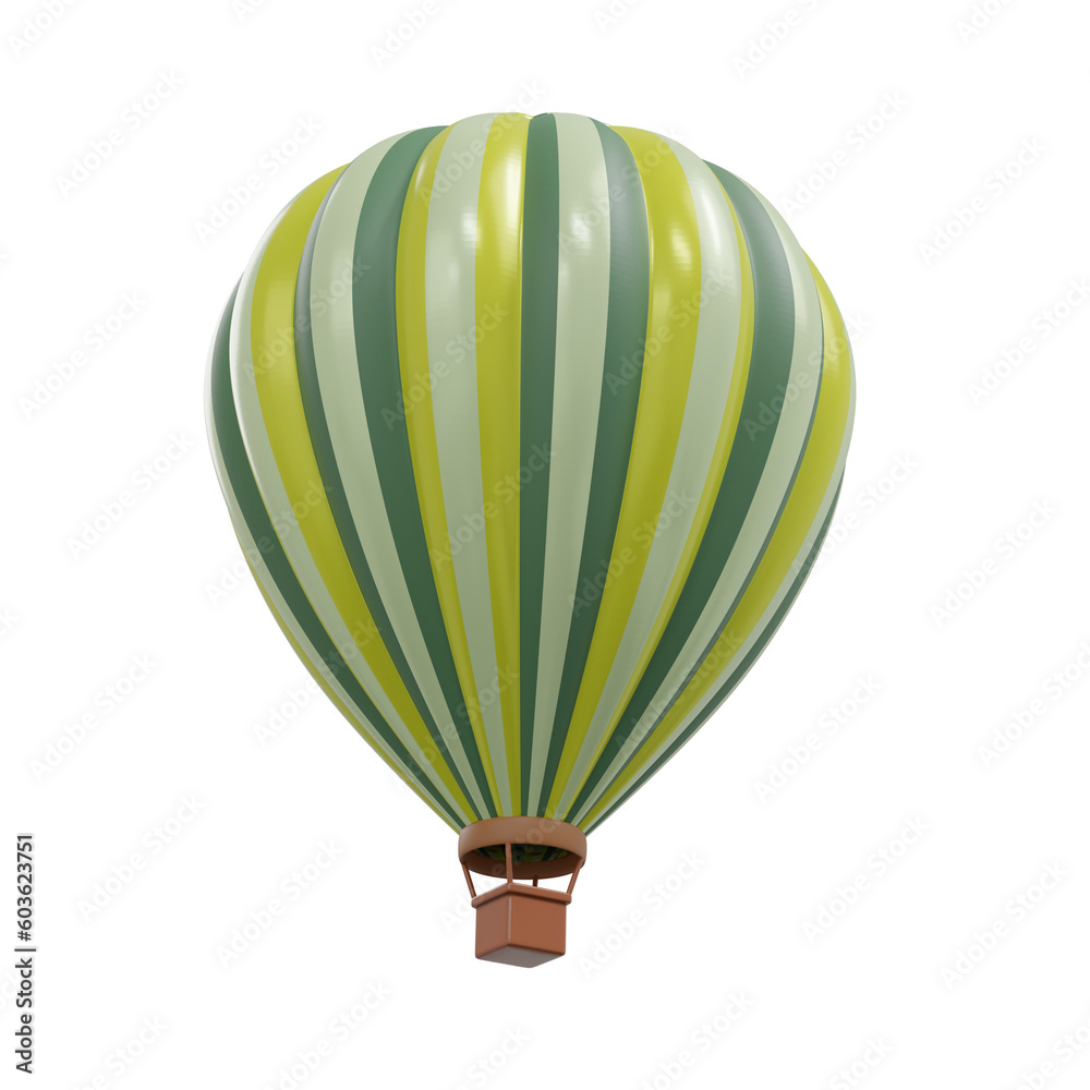 Fototapeta premium 3D rendering hot air balloon isolated.