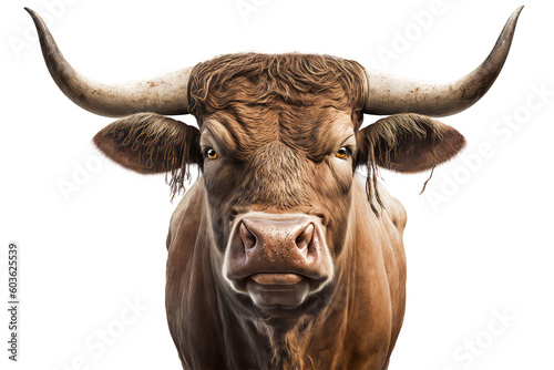 bull on a transparant background, PNG, Generative Ai © purich