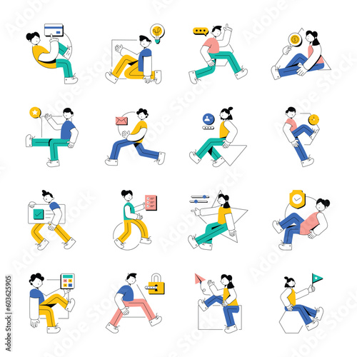 Pack of Web Services Abstract Illustrations

