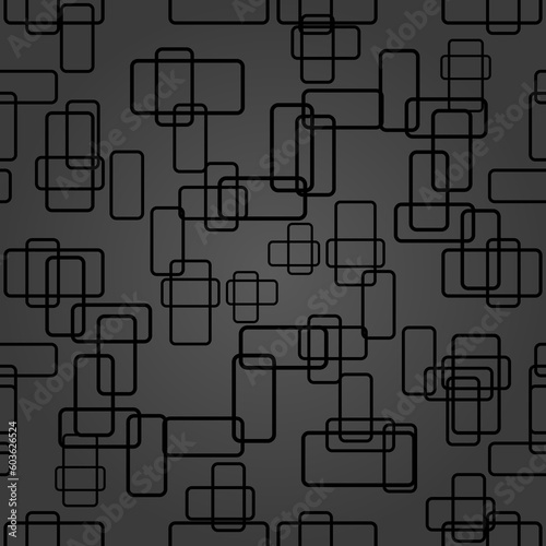 Seamless background with random elements. Abstract dark ornament. Seamles abstract pattern
