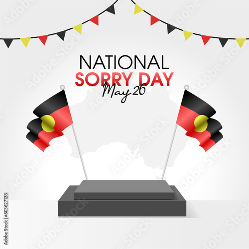 vector graphic of national sorry day good for national sorry day celebration. flat design. flyer design.flat illustration.