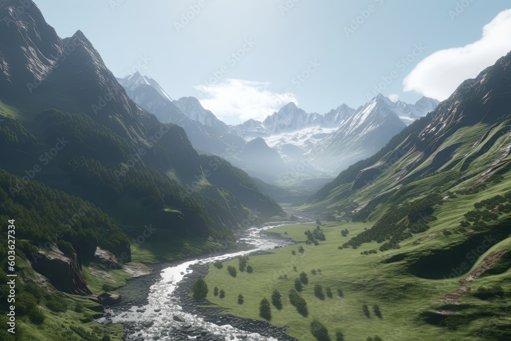 swiss mountains in the mountains Generative Ai