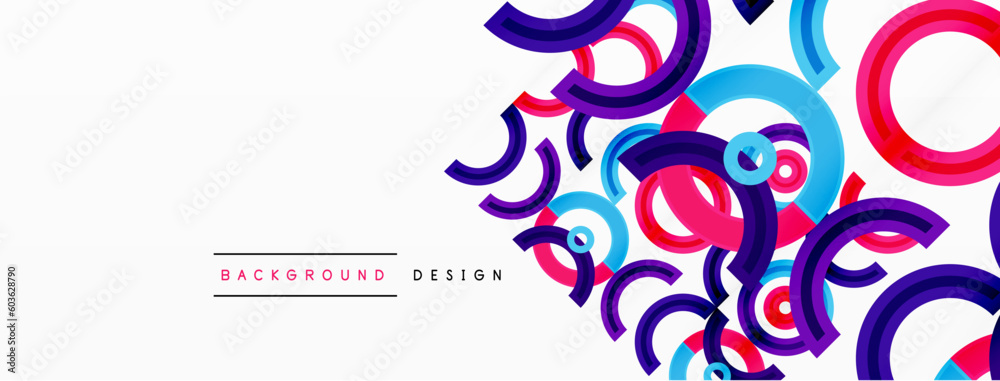 Colorful circle abstract background. Template for wallpaper, banner, presentation, background