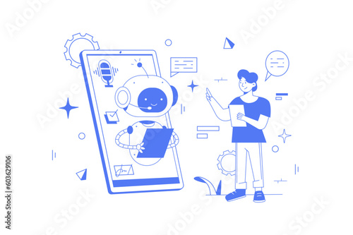Vector illustrationSmartphone voice application abstract concept vector