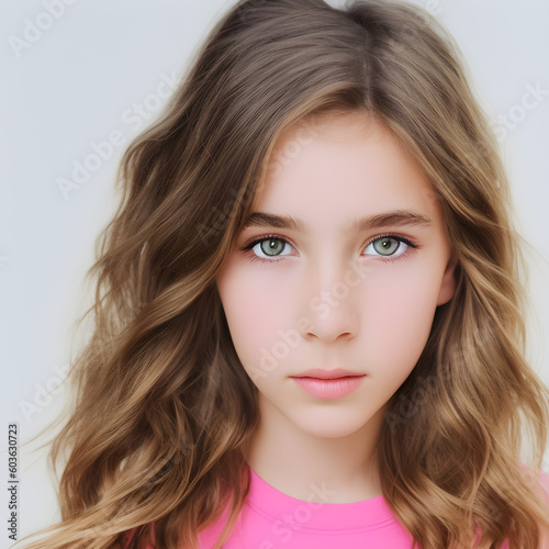 ai-generated, illustration of a fiction young girl