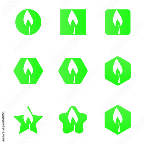 set of green arrows/Vector leaf illustration 8