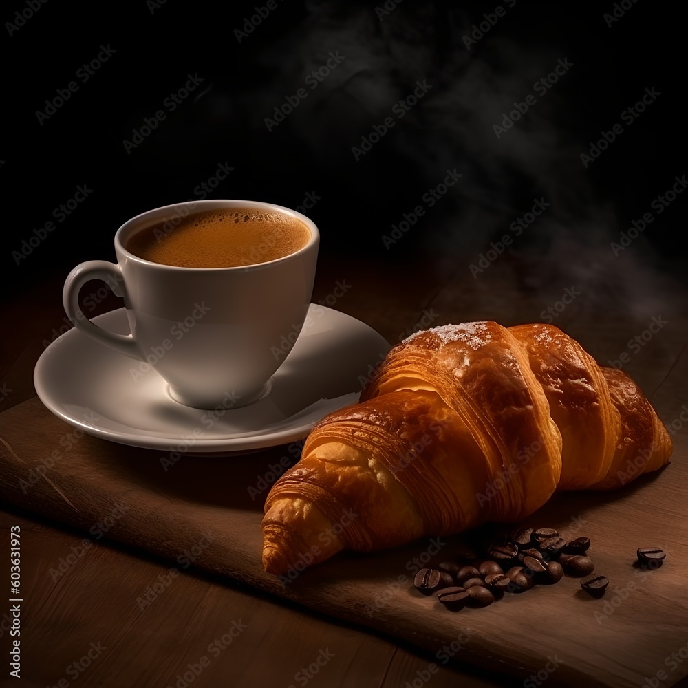 Croissant and Cup of Coffee, Image Ai Generated
Croissant and Cup of Coffee, Image Ai Generated