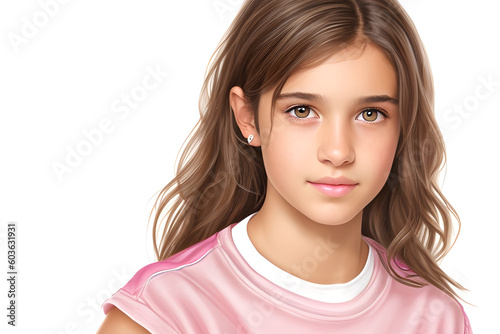 ai-generated, illustration of a fiction young girl