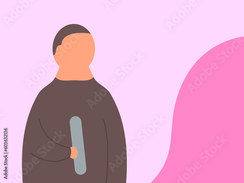 flat design freshman vector illustration