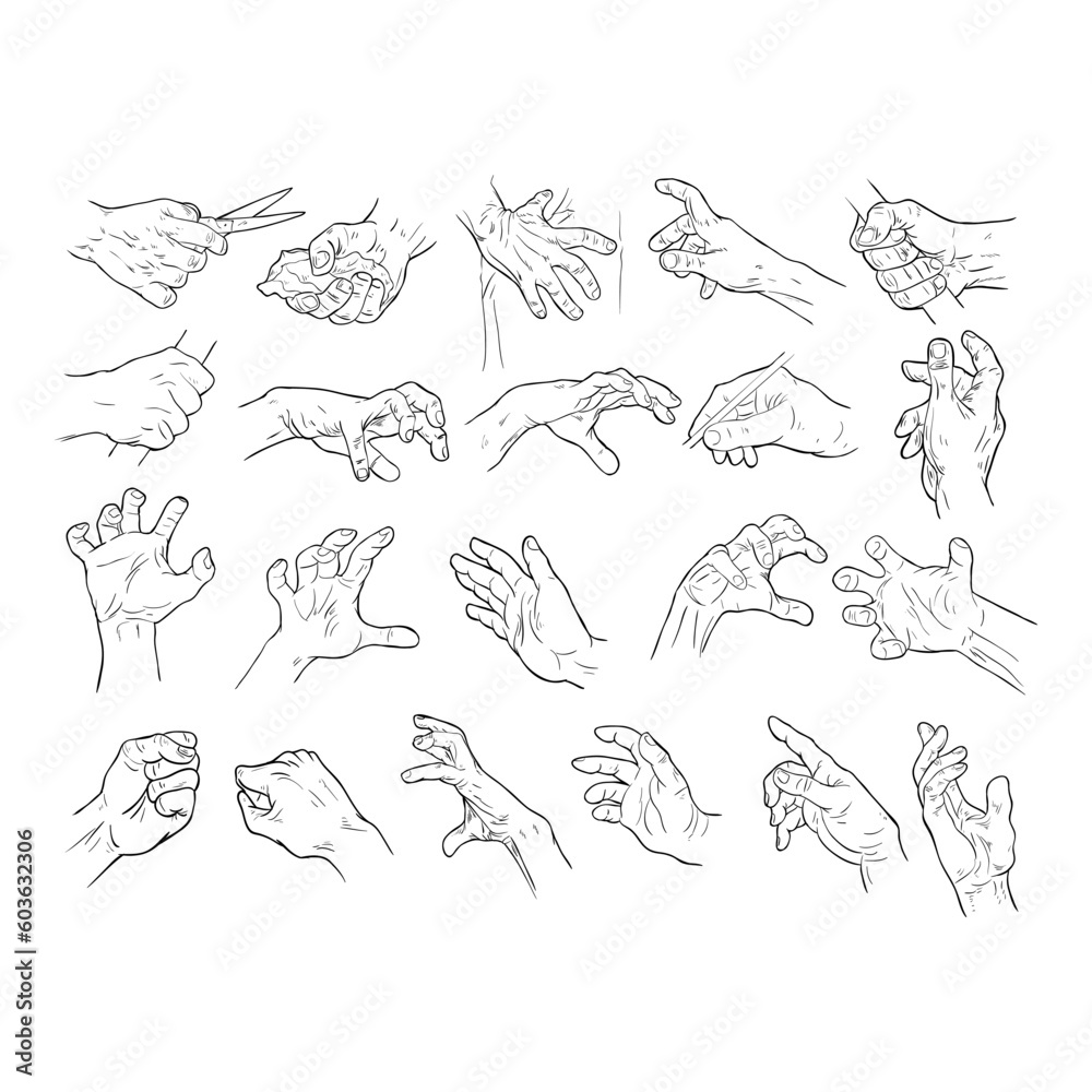 Fototapeta premium hand clip art set